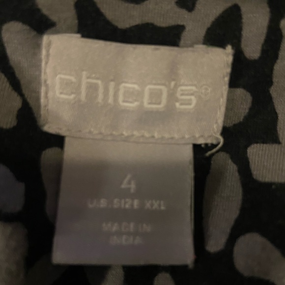 Chicos leopard print SOFT CHIC Rib-Trim Tunic_overside Top_Womens_Size 4 XXL - Picture 4 of 8